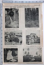 1906 Inde Imprimé de Transport Chemin Fer Traverses Chenab Forêt Adjodhia Palace