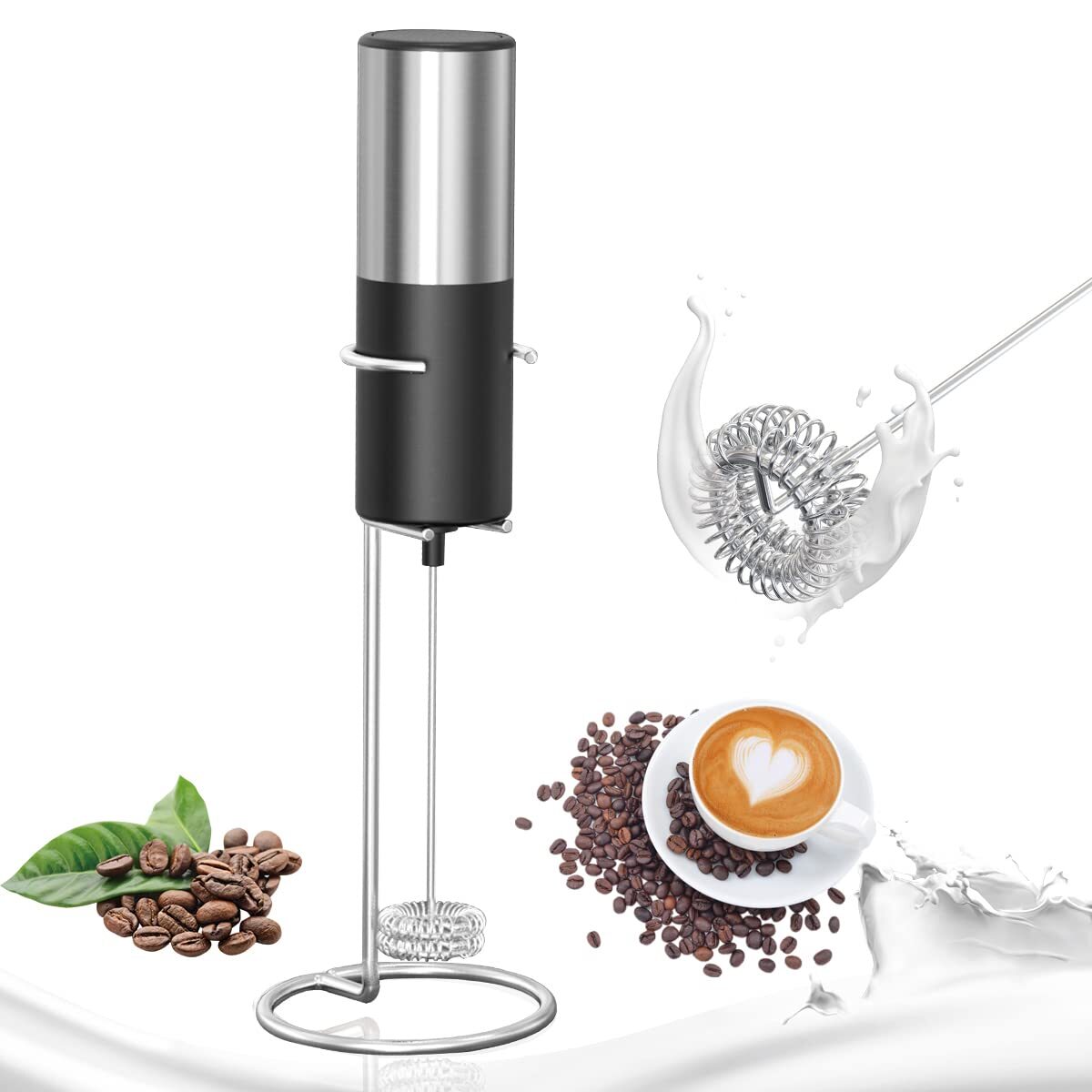 Milk Frother Battery Powered Milk Frother Stainless Steel Milk Frother Milk Frot-image
