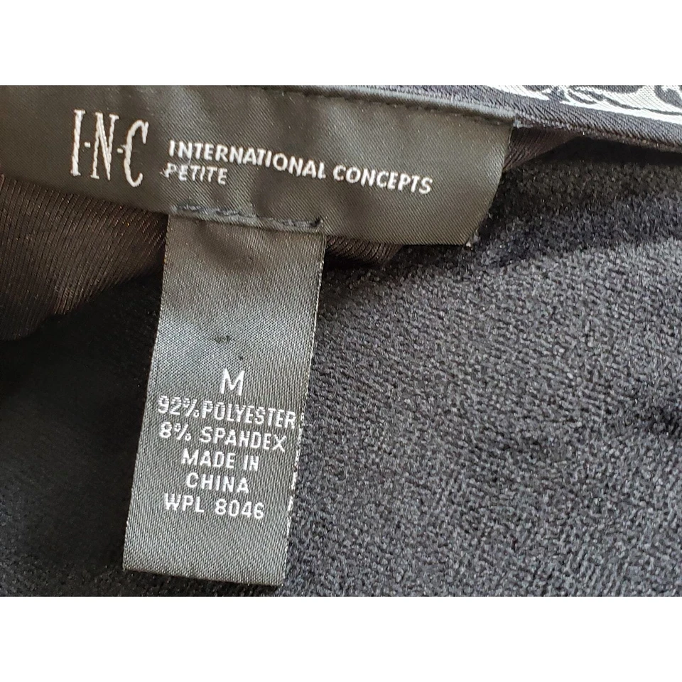 Vestido recto INC International Concepts para mujer M negro blanco relleno cuello en V Foto 3 de 4