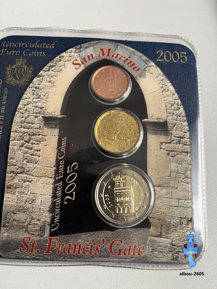 B U SAINT-MARIN 2005 MINI-SERIE 2 CENT, 20 CENT ET 2 € - Photo 1/2