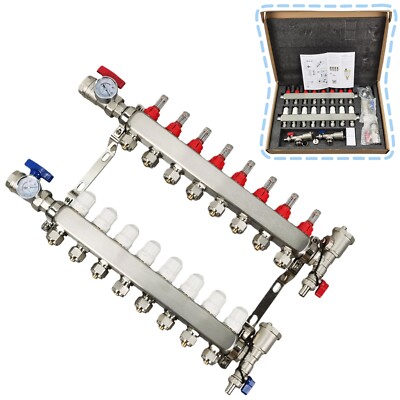 8 Branches Floor Heating Water Distributor Geothermal Pipe Water Separator