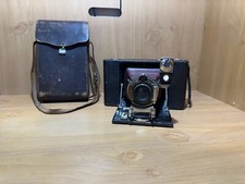 Eastman Kodak No. 3 Folding Hawkeye Model 6 Vintage Red Bellows Camera With Case