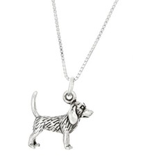 Sterling Silver 3D Beagle Dog Charm Necklace -with Options