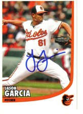 Baltimore Orioles Jason Garcia autographed 3.5 x 5 team issued card