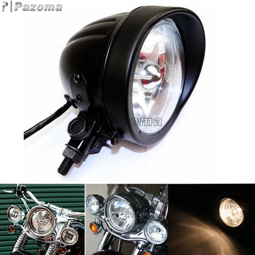 4.5'' Motorcycle Round Headlight Headlamp Universal For Harley Chopper Bobber - Picture 2 of 12