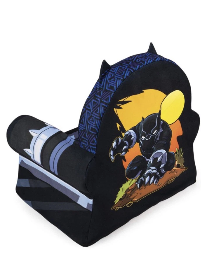 Silla tumbona cojín espuma cómoda para niños Marshmallow Furniture, pantera negra Foto 3 de 4