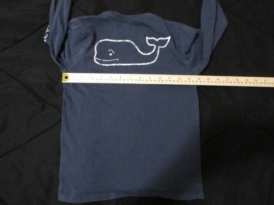 Vineyard Vines Shirt Kids 7 Blue Long Sleeve Big Whale Casual Boys - Image 3 of 4
