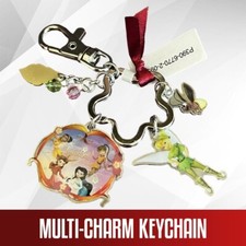 Disney Characters Peter Pan and Tinkerbell Multi-Charm Keychain 4 Purse/Backpack