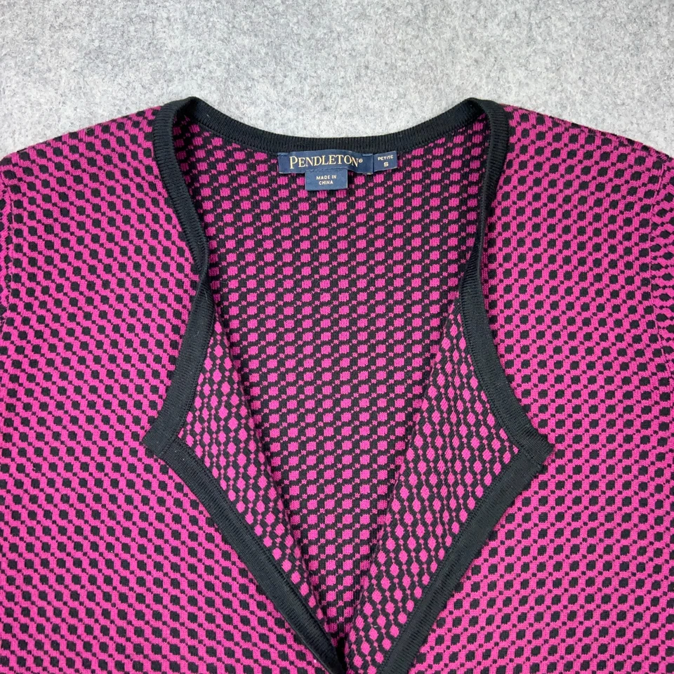 Pendleton Sweater Womens Petite Small Purple Knit 1 Button Cardigan Long Sleeve - Image 2 of 4