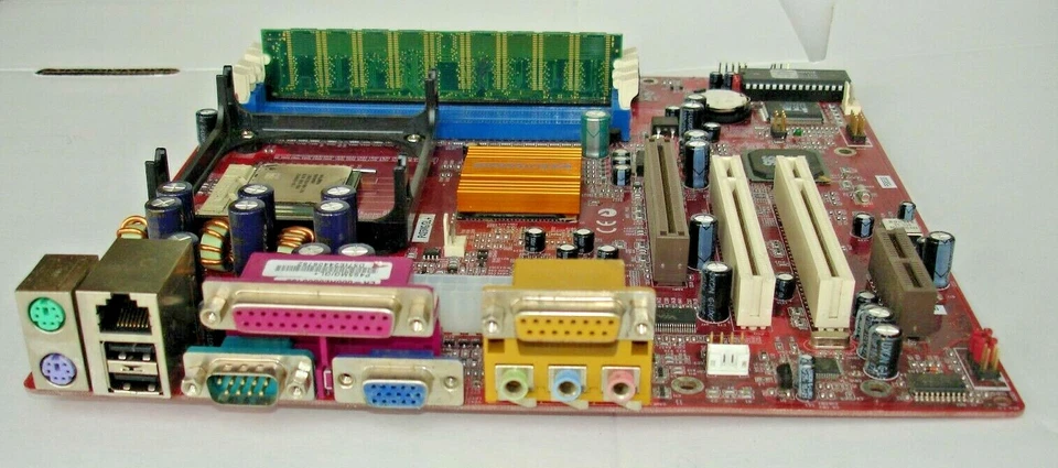 ECS P4S5MG/GL+ MOTHERBOARD / INTEL PENTIUM SL5TK CPU + 1GB RAM - Image 2 of 2