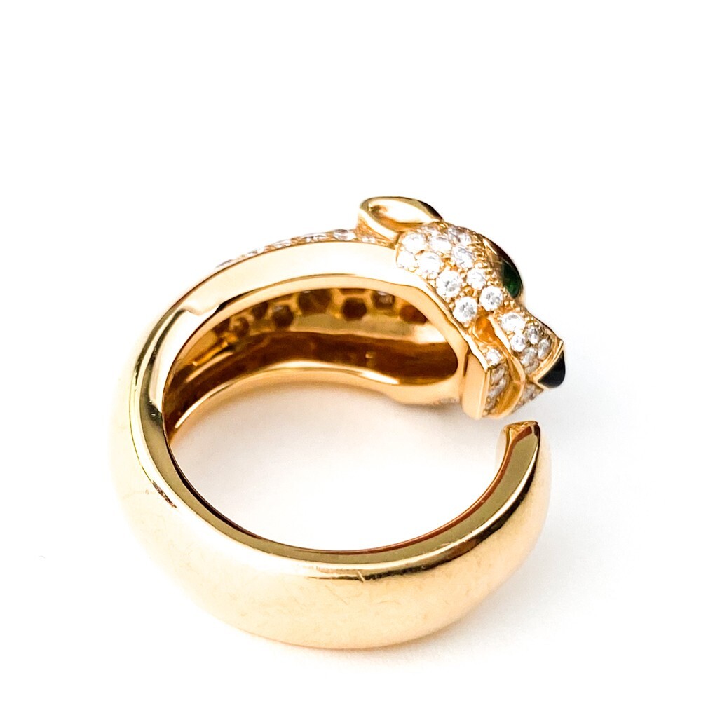 CARTIER Rose Gold Diamond Panthere De Cartier Ring 18K 53