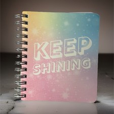 Spiral Notebook KEEP SHINING Pastel Gradient Multicolor Cover Boys  Girls