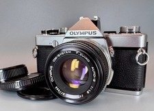 N MINT Olympus OM-1 Film Camera F.Zuiko Auto-S 50mm f/1.8 Lens From Japan