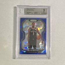 2020-21 Panini Prizm Kevin Durant #81 Nets Blue Ice 015/125 BGS 9