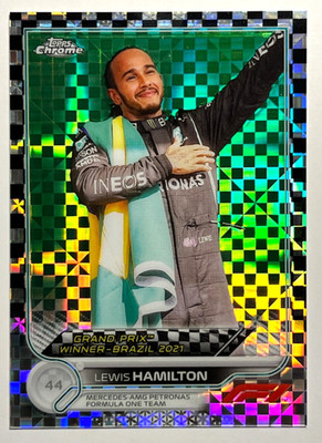 2022 Topps Chrome Formula 1 F1 Lewis Hamilton #169 Black Checker Mercedes Max