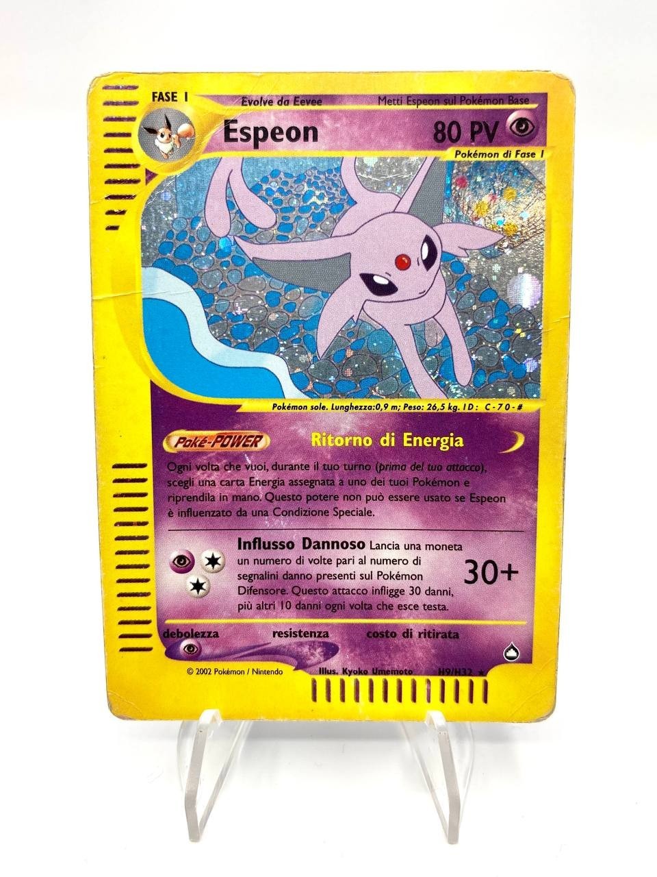 Pokemon Espeon Card H9/H32 Aquapolis Italian Holo Holographic Poor Vintage
