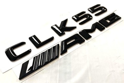 Für Mercedes Benz CLK55 AMG Schriftzug Embleme Aufkleber Badge Schwarz Glänz NEW