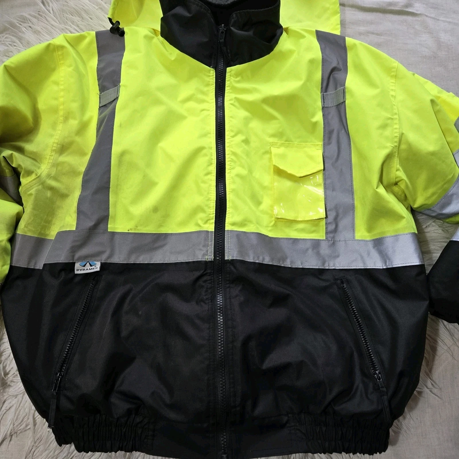 Pyramex Mens Size 3XL Hi-Vis Class 3 Insulated Safety Bomber Reflective Jacket  image 2