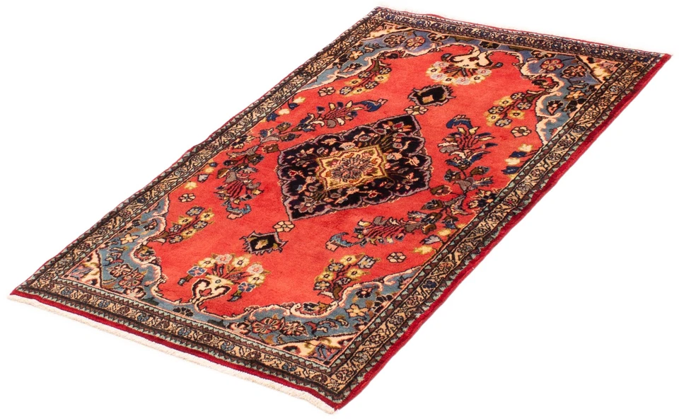 Alfombra oriental vintage anudada a mano alfombra tradicional de lana de 3'9" x 5'10" Foto 4 de 4