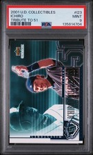 2001 UD COLLECTIBLES PLAYMAKERS TRIBUTE TO 51 TRIBUTE TO 51 #I23 ICHIRO PSA 9
