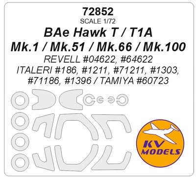 KV 1/72 BAe Hawk T/T1A/Mk.1/Mk.51/Mk.66/Mk.100 Masks for Revell/Tamiya