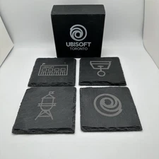 Ubisoft Custom Slate Coasters Set of 4 Laser Engraved - Gaming Collectible Retro
