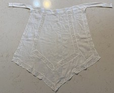 Vintage Old Small Beige Semi-Sheer Half Apron Lace Trim