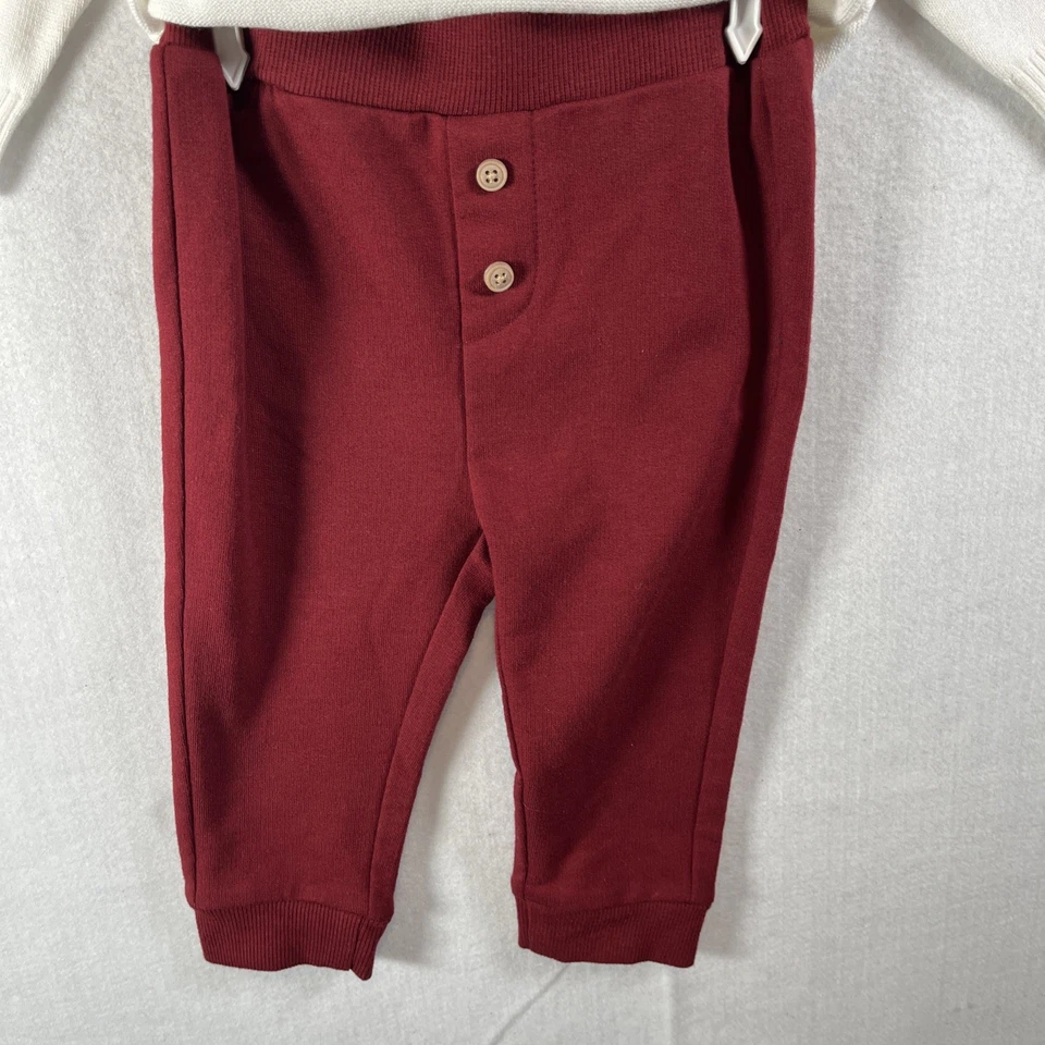 First Impressions Niños 6-9 M Fair Isle Conjunto Suéter y Pantalones Osos de Vacaciones Rojo Foto 4 de 4