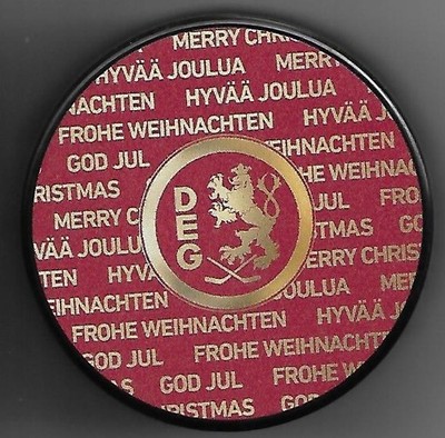 Eishockey Puck  DÜSSELDORFER EG   DEG  FROHE WEIHNACHTEN     DEL NHL
