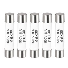 Ceramic Cartridge Fuses 8A 500V 6x30mm Fast Blow for Energy Saving Lamp 5pcs