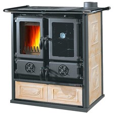 Küchenherd ROSETTA mit Backfach & Herdplatte Kachelofen 7,2 kW Holzofen Kamin