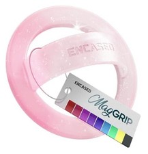 Magnetic Phone Grip Holder Thin Silicone Finger Loop Ring Pink Sparkle