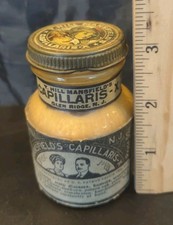 T. Mansfield's Capillaris Vintage Paper Label Skin Hair Care Advertising Jar