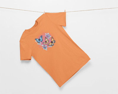 Watercolor Purple Butterflies T-Shirt | Floral Butterfly Lovers Tee
