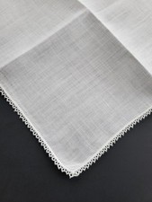 Vintage Ladies Hankie White With White Trim