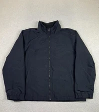 Eddie Bauer Jacket Mens XL Black Nylon Fleece Lined Insulated Full Zip Casual