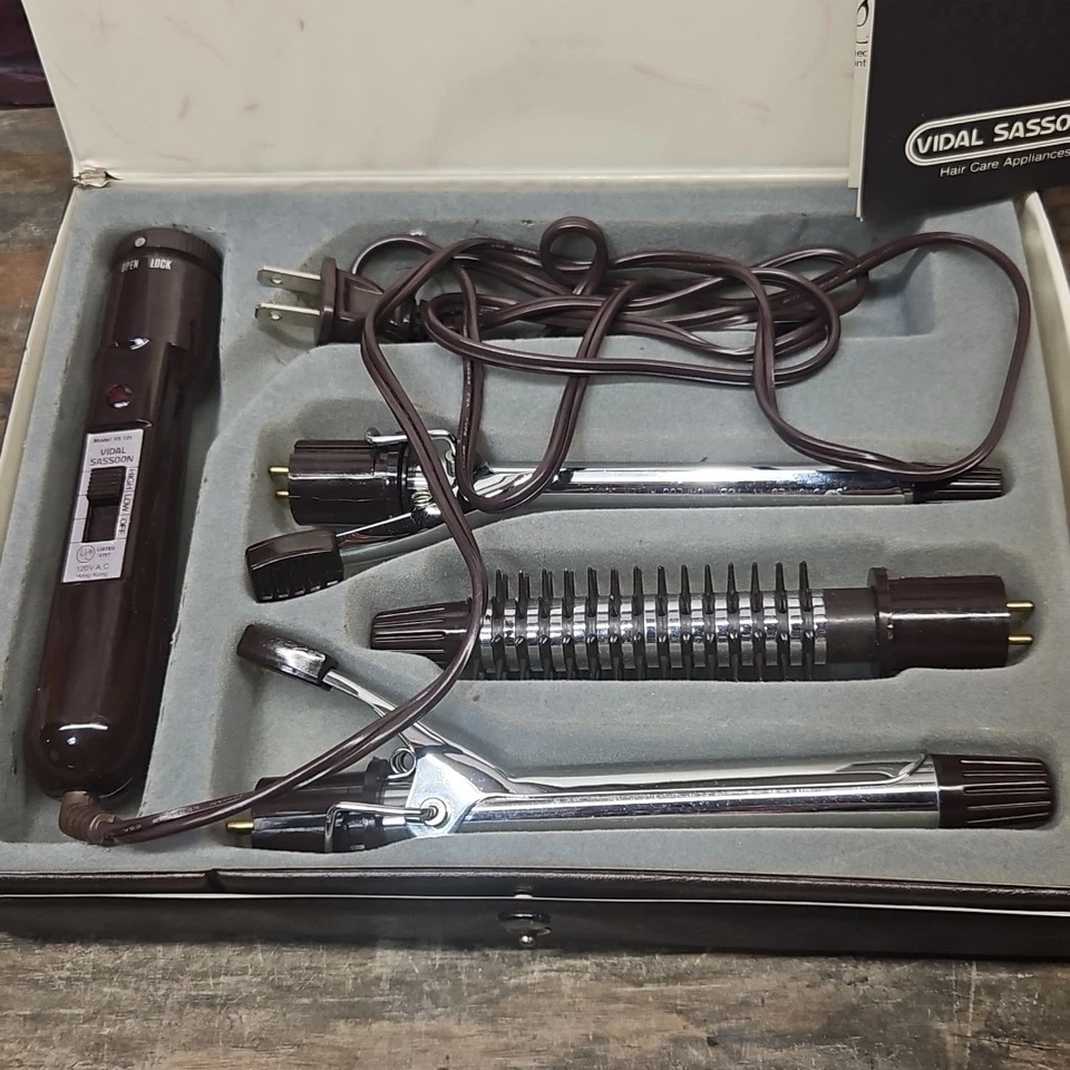Vidal Sassoon Professional Curling Iron Brush Set VS125 NOS Vintage - Image 3 of 4