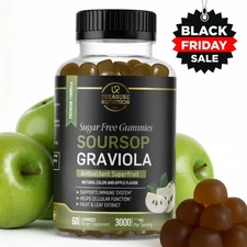 Soursop Leaves & Soursop Fruit Gummies Sugar Free - 3000mg Graviola Extract