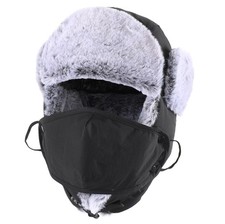 Trapper Hat for Men Women Faux Fur Trooper Trapper Winter Hat with Ear Flaps ...
