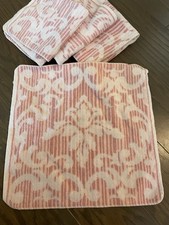 VTG Martex USA Terry Down Pink Scroll Stripe Washcloths EUC Set of 4