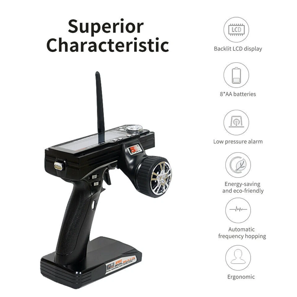 Für Flysky FS-GT3B 2.4GHz 3Kanäle Funkfernbedienung Sender Empfänger für RC Boot - Bild 3 von 4