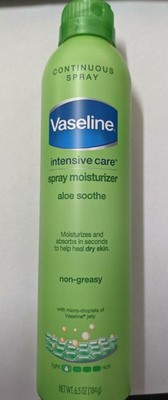 2 PACK Vaseline Intensive Care Aloe Soothe Spray Moisturizer, 6.5 oz