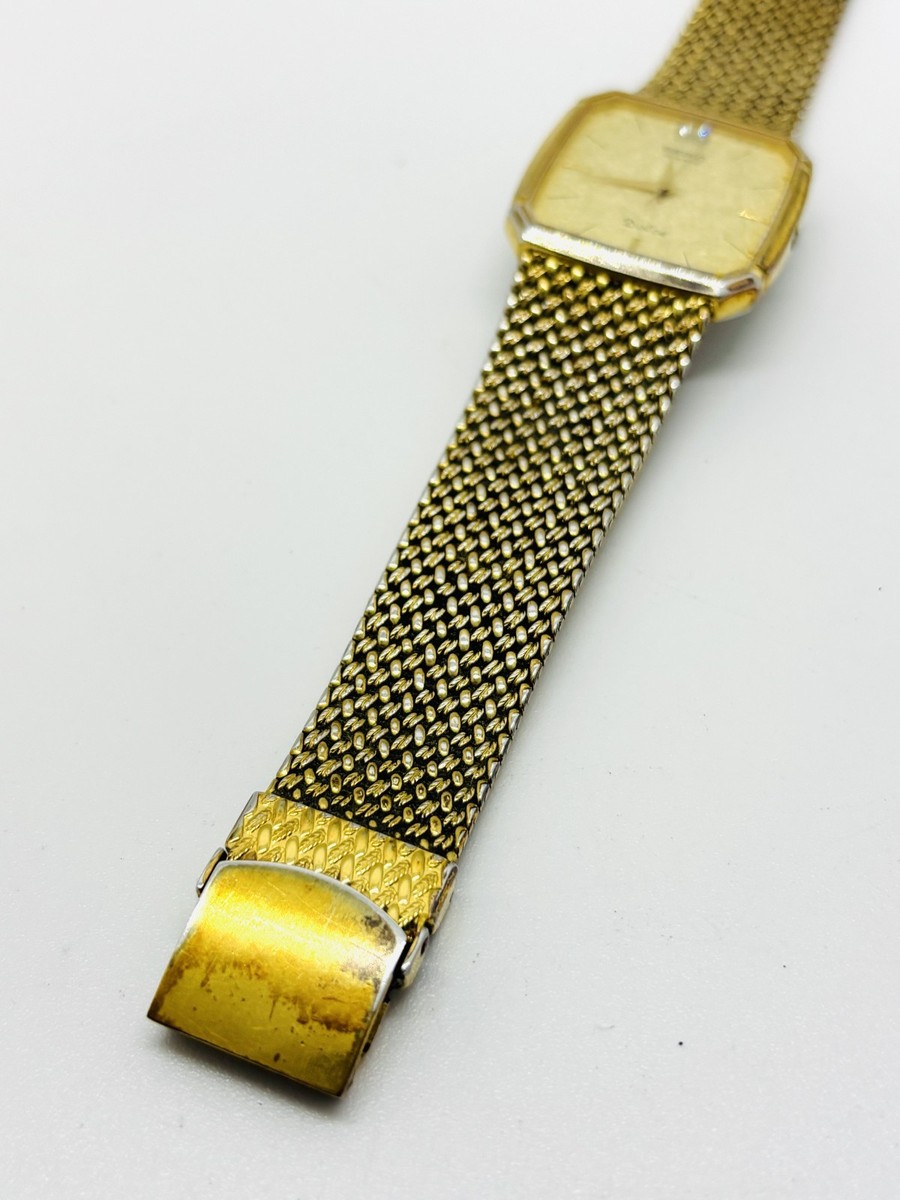 Exc+5] Seiko Dolce 9521-5210 Gold Dial 2P Diamond Quartz Men's