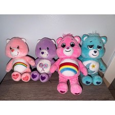 Care Bears Plush Lot 4 Cheer Share Bedtime Grumpy Bear Pink Purple Blue plush