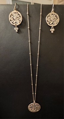 silpada necklace sterling silver matching earrings cz