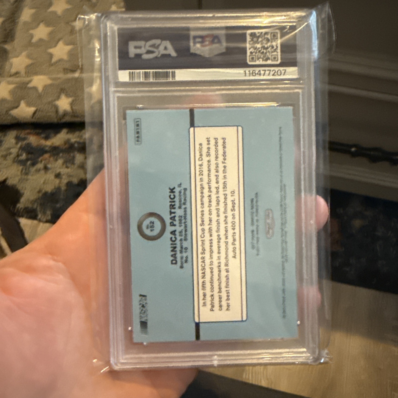 2017 Donruss Racing Danica Patrick #152 PSA 5 view 2