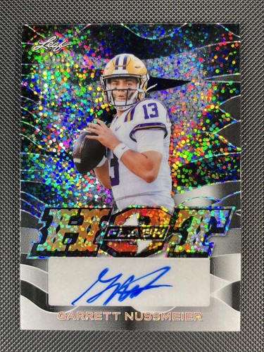 Garrett Nussmeier RC Auto #d /10. LSU Tigers, Heisman, NFL. ‘24 Leaf Eclectic