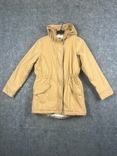 GAP Kids Hooded Parka Jacket Sherpa Lined Tan Size L 10  11 Winter Coat