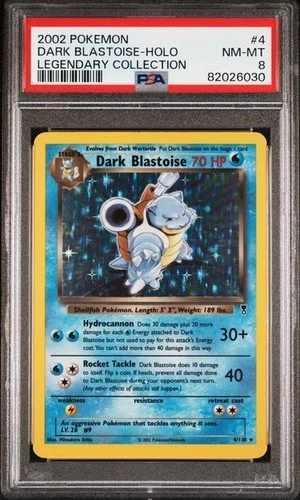 Dark Blastoise Holo Pokemon Legendary Collection 4/110 PSA 8