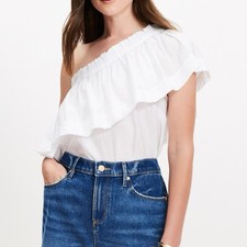 LOFT One Shoulder Ruffle Top